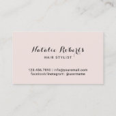 赤面バラ金ゴールドグリッタータイポグラフィ美容師 名刺 (裏面)