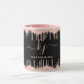 赤面バラ金ゴールドグリッタードライブ2 Monogram Script Co マグカップ (中央)