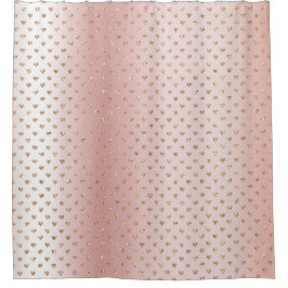 赤面バラ金ゴールドグリッターハート シャワーカーテン