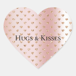 赤面バラ金ゴールドグリッターハート ハートシール