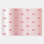 赤面バラ金ゴールドグリッターパームツリー ラッピングペーパーシート (正面3)