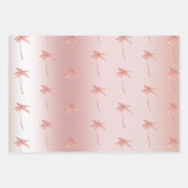 赤面バラ金ゴールドグリッターパームツリー ラッピングペーパーシート (正面)