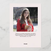 赤面バラ金ゴールドシック卒業発表 箔シーズンカード (裏面)