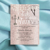 赤面バラ金ゴールドタールアオールドアスタイムブライダルシャワー 招待状