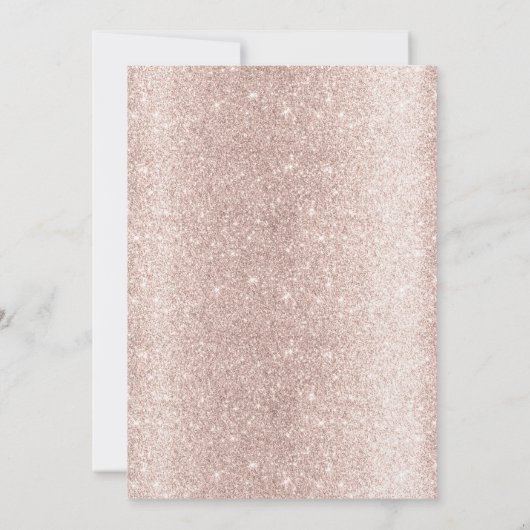 赤面バラ金ゴールドタールアオールドアスタイムブライダルシャワー 招待状 (裏面)