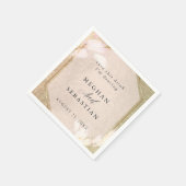 赤面バラ金ゴールドパンパスグラス スタンダードカクテルナプキン (角)