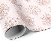 赤面バラ金ゴールドピンクウィンターホリデーズ ラッピングペーパー (ロールコーナー)