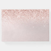 赤面バラ金ゴールドフェイクグリッター結婚ズゲストブック ゲストブック (裏面)