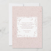 赤面バラ金ゴールドフェイクグリッター院生ありがとう 案内状 (裏面)