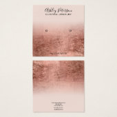 赤面バラ金ゴールドフォイルスタッドイヤリング表示 (正面&裏面)