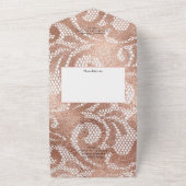 赤面バラ金ゴールドフローラとレース結婚ズオールイン オールインワン招待状 (外側)