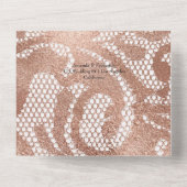 赤面バラ金ゴールドフローラとレース結婚ズオールイン オールインワン招待状 (裏面)