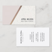 赤面バラ金ゴールドホワイトセラミック幾何ストライプ 名刺 (正面/裏面)