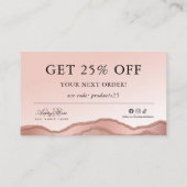 赤面バラ金ゴールドマーブルゲート美しいサンキューカード 名刺 (裏面)