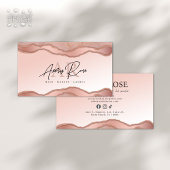 赤面バラ金ゴールドマーブルゲート美容師美しい 名刺