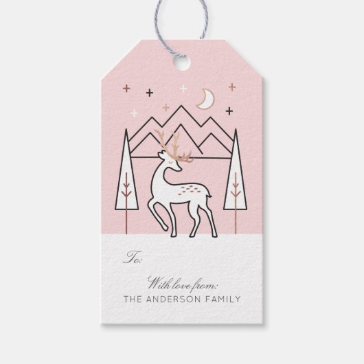 赤面バラ金ゴールドモダントナエレガントリアアットナイト ギフトタグ (正面)