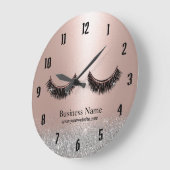 赤面バラ金ゴールドラッシュメイクアップアーティスト美しいサロン ラージ壁時計 (傾斜)