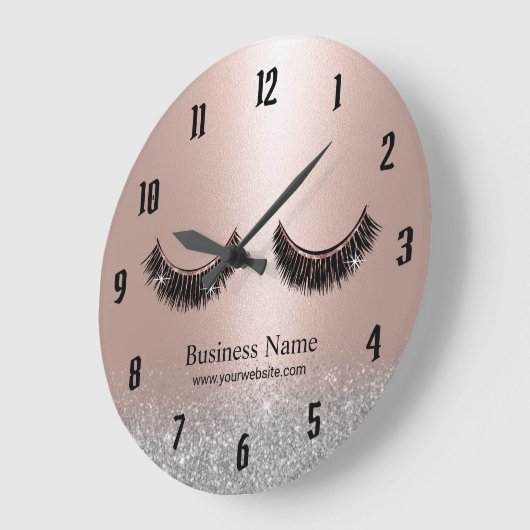 赤面バラ金ゴールドラッシュメイクアップアーティスト美しいサロン ラージ壁時計 (傾斜)