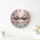 赤面バラ金ゴールドラッシュメイクアップアーティスト美しいサロン ラージ壁時計 (ホーム)