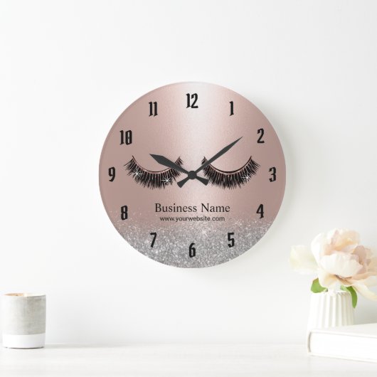 赤面バラ金ゴールドラッシュメイクアップアーティスト美しいサロン ラージ壁時計 (ホーム)