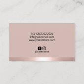 赤面バラ金ゴールドリップメイクアップアーティスト美しいサロン 名刺 (裏面)