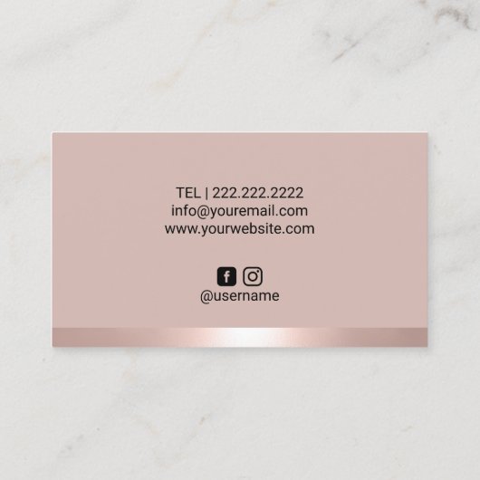 赤面バラ金ゴールドリップメイクアップアーティスト美しいサロン 名刺 (裏面)