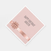 赤面バラ金ゴールドリボン弓誕生日 スタンダードランチョンナプキン (角)