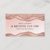 赤面バラ金ゴールド大理石灰美しい紹介カード 名刺 (正面)