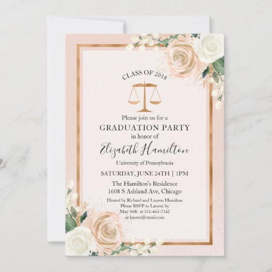 赤面バラ金ゴールド法学校卒業党 招待状 (正面)