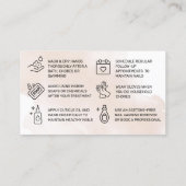 赤面バラ金ゴールド爪、 ネイルアフターケアカード 名刺 (裏面)