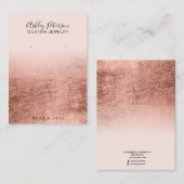 赤面バラ金ゴールド箔ジュエリーイヤリングディスプレイ 名刺 (正面/裏面)