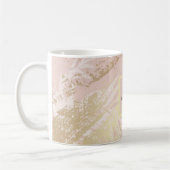 赤面バラ金ゴールド葉葉モノグラム コーヒーマグカップ (左)