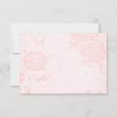 赤面バラ金ゴールド銅エレガントフローラ結婚ズ 出欠カード (裏面)