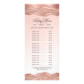 赤面バラ金ゴールド集計美しいサロン価格表 ラックカード (正面)