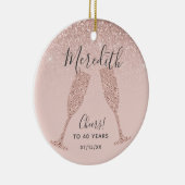 赤面バラ金ゴールド40歳誕生日 セラミックオーナメント (右)