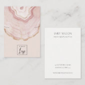 赤面バラ金ゴールドAgate大理石ロゴネックレスディスプレイ 名刺 (正面/裏面)