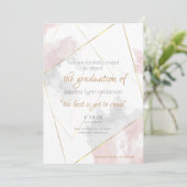 赤面バラ銀水色幾何学卒業 招待状 (スタンド正面)