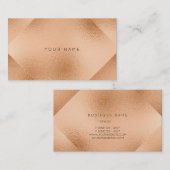 赤面バラ銅金属幾何学ピーチ 名刺 (正面/裏面)