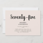 赤面バラ75th誕生日パーティーの招待 招待状 (正面)