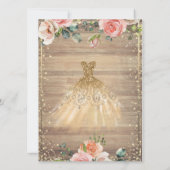 赤面バラ,ティアラ,ライト,ドレスウッドキンセアニラ 招待状 (裏面)