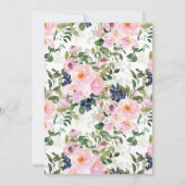 赤面バラ&ペニーズレースブライダルランジェリーシャワー 招待状 (裏面)