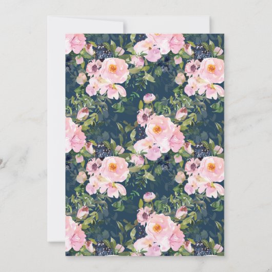 赤面バラ&ペニーズレース《キリスト教》洗礼式や命名式 招待状 (裏面)