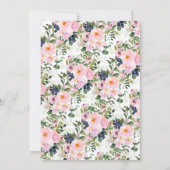 赤面バラ&ポニーズブライダルシャワーブルンチ 招待状 (裏面)