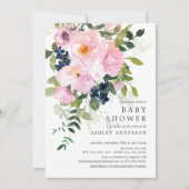赤面バラ&牡丹ベビーシャワー 招待状 (正面)