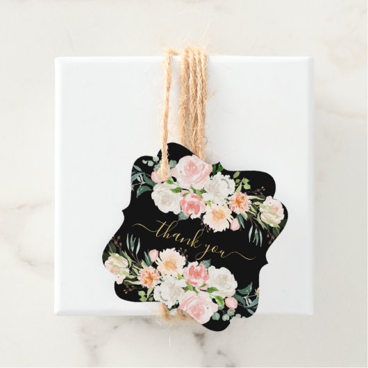 赤面バラ&牡丹赤ちゃんシャワー好意ギフトラベル フェイバータグ (インサイチュ)