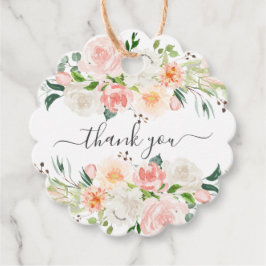 赤面バラ&牡丹赤ちゃんシャワー好意ギフトラベル フェイバータグ