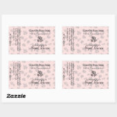 赤面バラ&葉ラインアーモダント石鹸ラベル 長方形シール (シート)