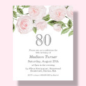 赤面バラ | 80th予算誕生日招待状