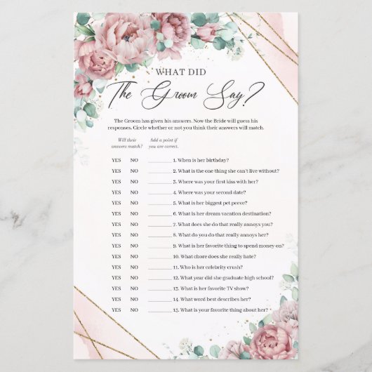 赤面バラeucalyptus金ゴールド新郎は何と言った (正面)