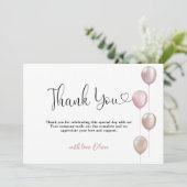 赤面バルーンガールファースト誕生日 サンキューカード (スタンド正面)